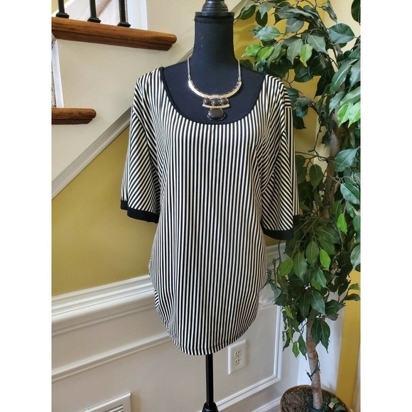 EXPRESSO Women's Striped 3/4 Sleeve Pullover Shirt - Picture 8 of 12